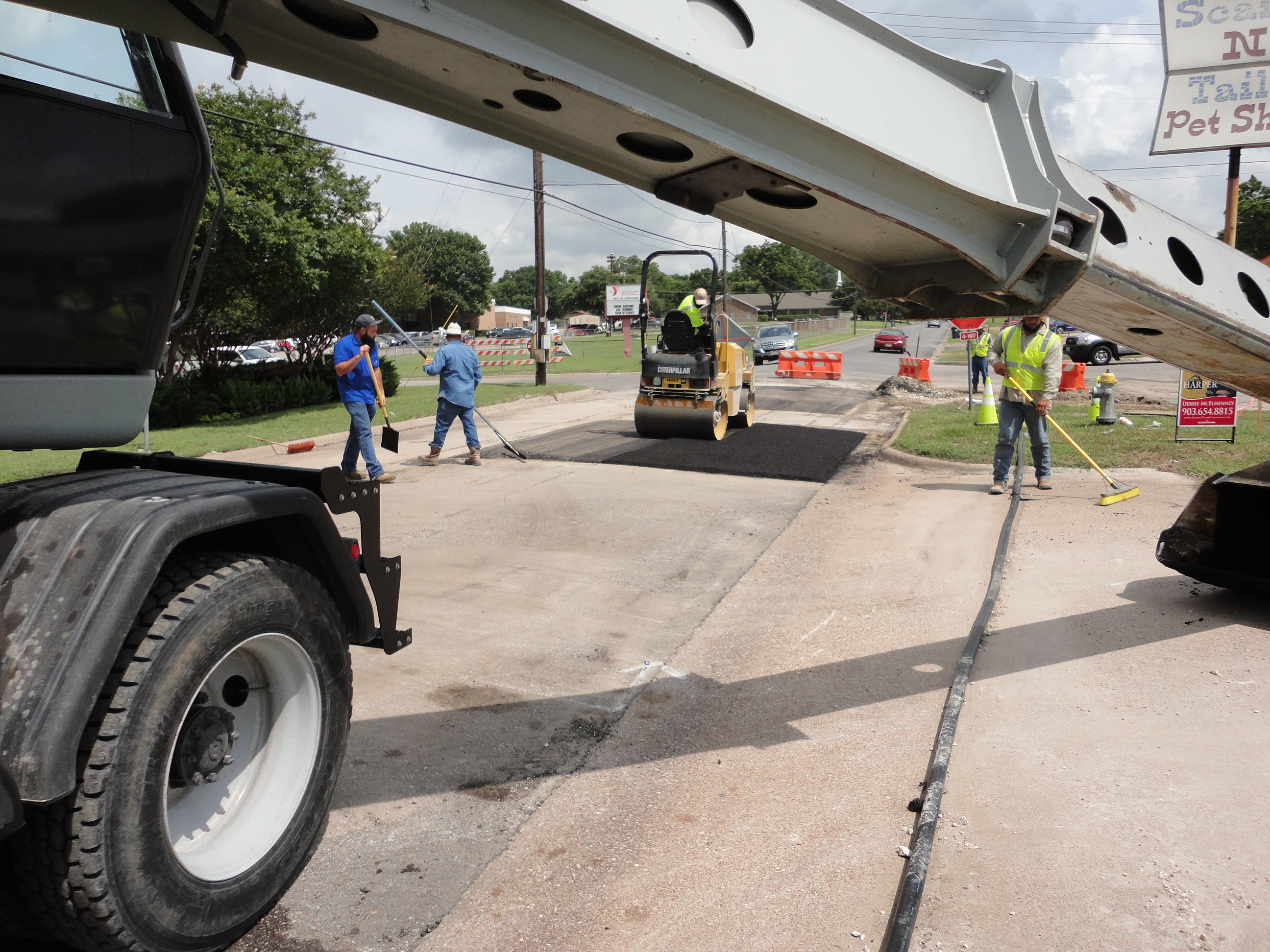 City crew doing street repairs