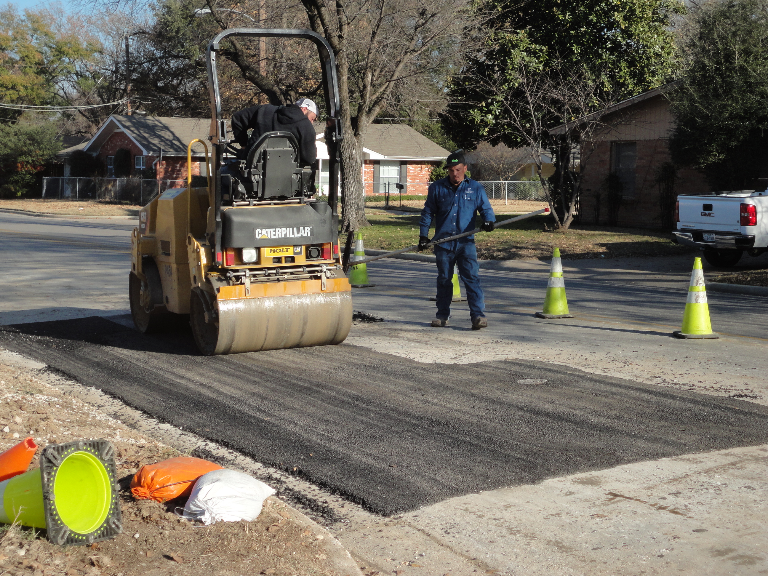 City crew doing street repairs
